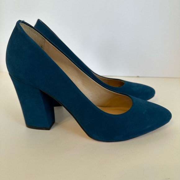 ANTONIO MELANI Blue Suede Heels - Picture 1 of 10